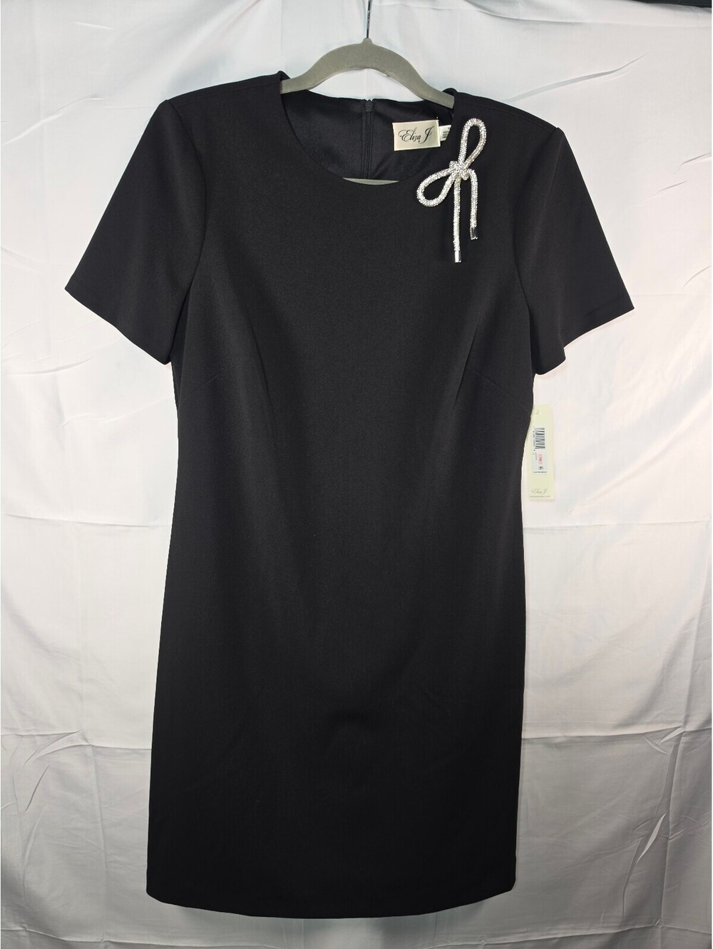 Eliza J Black Rhinestone Bow Dress Size 10 NWT $138 MSRP